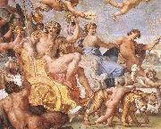 CARRACCI, Annibale Triumph of Bacchus and Ariadne (detail) dsg oil painting reproduction
